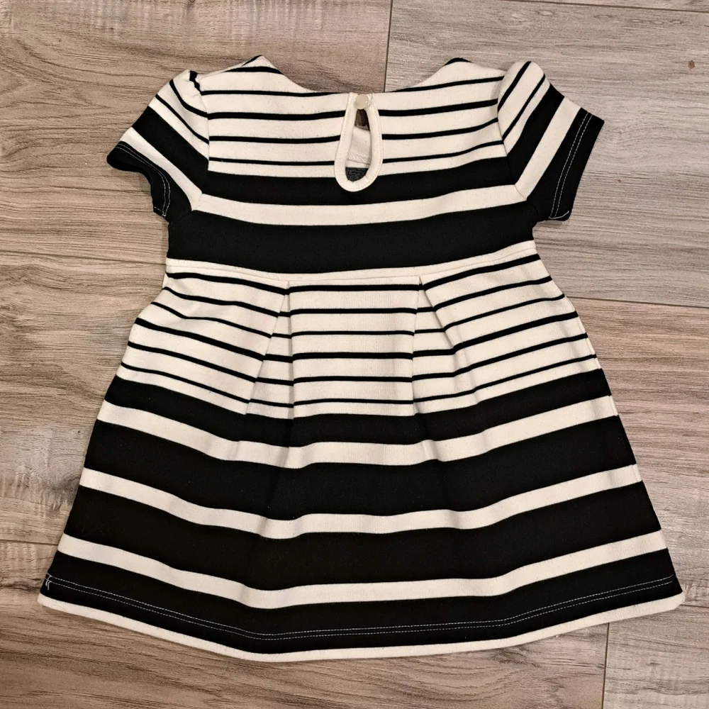 Joe Fresh Black and White Striped Short Sleeve Dress - Picture 2 of 3